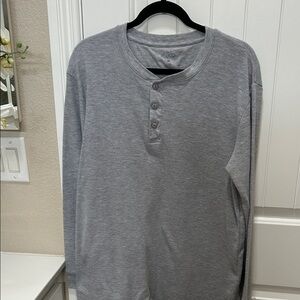 Men's Long Sleeve Gray Henley Shirt
